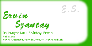 ervin szantay business card